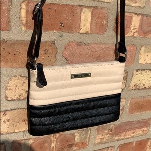 Nine West: Black & Beige Crossbody Bag